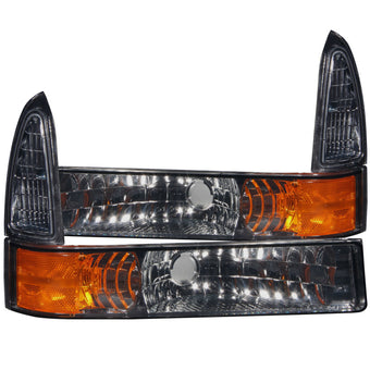 compare product ANZO 2000-2004 Ford Excursion Euro Parking Lights Smoke w/ Amber Reflector