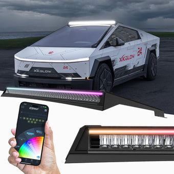 compare product XK Glow Tesla Cybertruck XKmax 50in Roof LED Off-Road Light Bar w/ RGBW Chasing DRL & App Control
