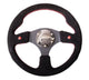 NRG Reinforced Steering Wheel (320mm) Blk Suede w/Dual Buttons - My Store