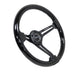 NRG Reinforced Steering Wheel (350mm / 3in. Deep) Blk Wood w/Blk Matte Spoke/Black Center Mark - My Store