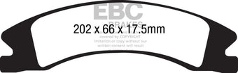 compare product EBC 15+ Cadillac Escalade Ext/Esv 6.2 2WD Extra Duty Front Brake Pads