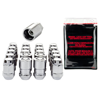 compare product McGard 5 Lug Hex Install Kit w/Locks (Cone Seat Nut / Bulge) 1/2-20 / 3/4 Hex / 1.45in. L - Chrome