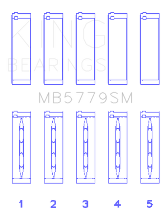 compare product King Engine Bearings Audi CDAA/CDHA/CDHB/CDAB Main Bearing Set (Set of 5) - Size STD