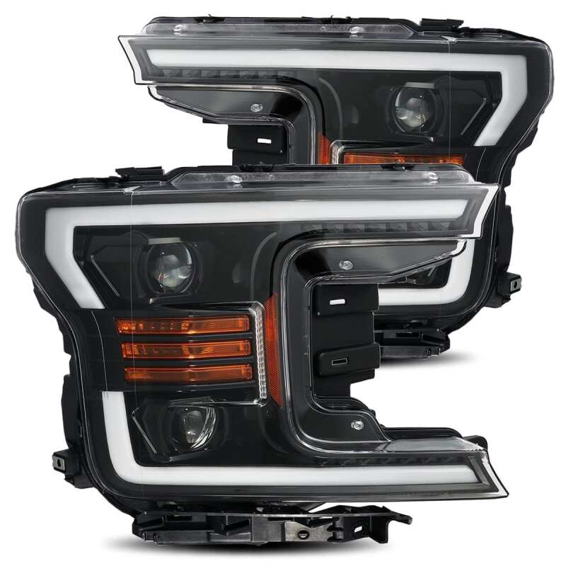 AlphaRex 18 - 20 Ford F - 150 LUXX LED Proj Headlights Plank Style Jet Blk w/Activ Light/Seq Signal/DRL - My Store