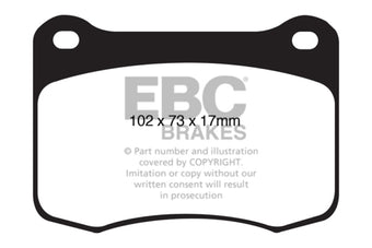 compare product EBC 08+ Lexus IS-F 5.0 Yellowstuff Rear Brake Pads