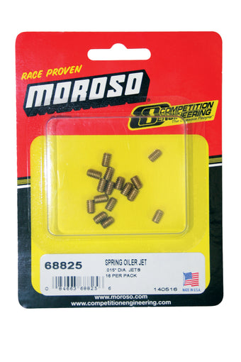 compare product Moroso Spring Oiler Jets - .015in Diameter Orifice - 16 Pack