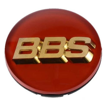 compare product BBS Center Cap - 70mm Red w/ Gold 3D Logo (4-tab)