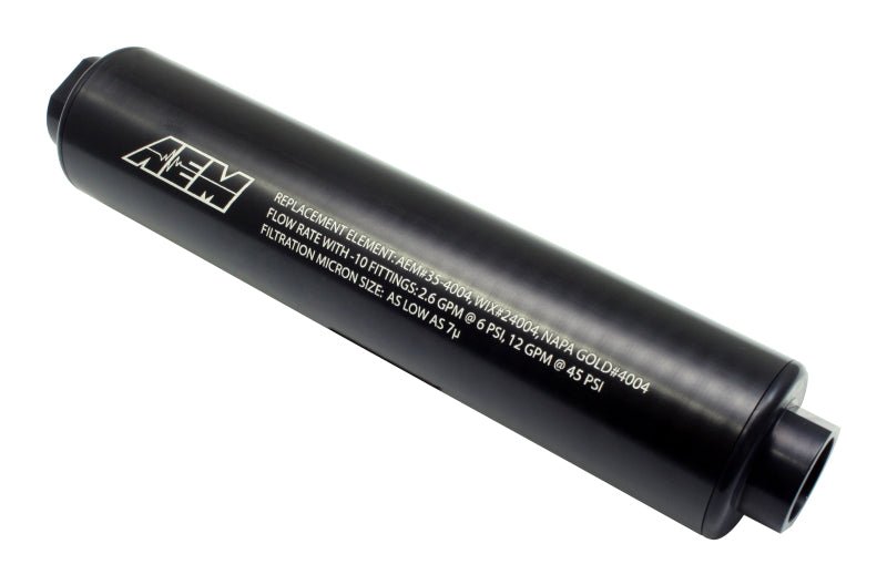 AEM Universal High Flow - 10 AN Inline Black Fuel Filter - My Store