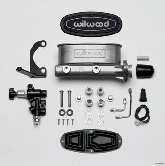 compare product Wilwood HV Tandem M/C Kit w L/H Bracket & Prop Valve - 1 1/8in Bore