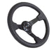 NRG Reinforced Steering Wheel (350mm / 3in. Deep) Bk Leather w/Bk BBall Stitch (Odi Bakchis Edition) - My Store