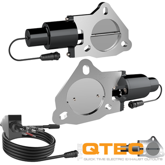 compare product QTP 3in Bolt-On QTEC Dual Electric Cutout Valves - Pair