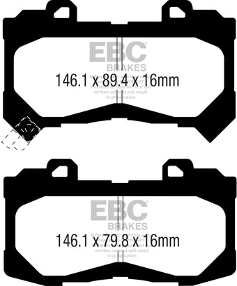 compare product EBC 15+ Chevrolet Colorado 2.5 Greenstuff Front Brake Pads