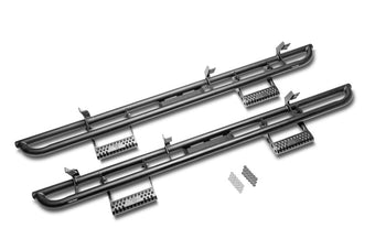 compare product N-Fab RKR Step System 2022 Nissan Frontier CC (All Beds) Gas SRW - Cab Length - Tex. Black - 1.75in