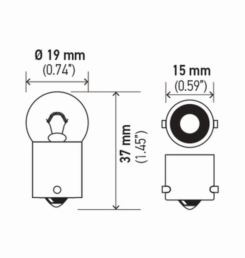 Hella Bulb 5007 12V 5W Ba15S B6 (2) - My Store