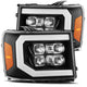 AlphaRex 07 - 13 GMC 1500HD NOVA LED Proj Headlight Plank Style Gloss Blk w/Activ Light/Seq Signal/DRL - My Store