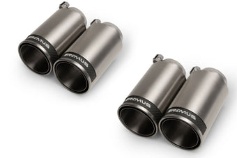 compare product Remus Stainless Steel 98mm Straight Polished w/Carbon Insert Tail Pipe Set (Quad Tips)