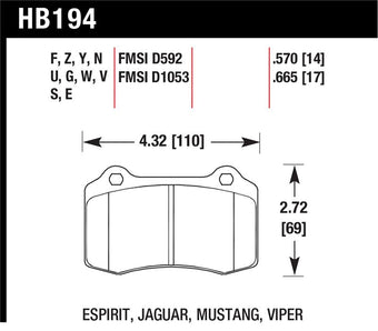 compare product Hawk 2010 Camaro SS Blue 9012 Race Rear Brake Pads