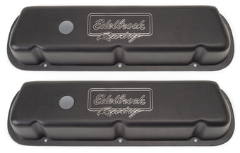 compare product Edelbrock Valve Cover Victor Series Ford 289-302-351W CI V8 Low Black