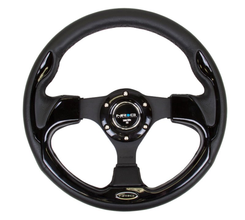 NRG Reinforced Steering Wheel (320mm) Blk w/Gloss Black Trim - My Store