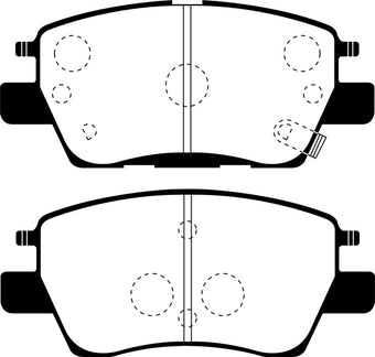 compare product EBC 2016+ Chevrolet Cruze 1.4L Turbo (10.9in Front Rotor) Greenstuff Front Brake Pads