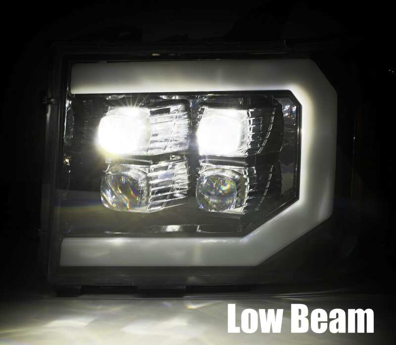 AlphaRex 07 - 13 GMC 1500HD NOVA LED Proj Headlights Plank - Jet Black w/Activ Light/Seq Signal/DRL - My Store