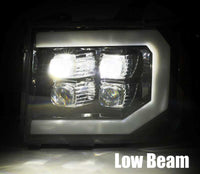 AlphaRex 07 - 13 GMC 1500HD NOVA LED Proj Headlights Plank - Jet Black w/Activ Light/Seq Signal/DRL - My Store
