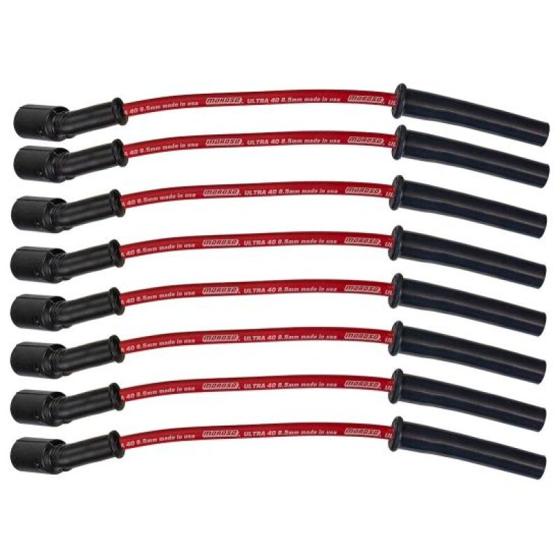 Moroso 99 - 13 GM LS/LQ 4.8/5.3/5.7/6.0/6.2L Ultra 40 8.5mm Multi - Angle Boot Spark Plug Wire Set - Red - My Store