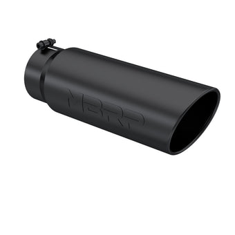 compare product MBRP Universal Tip 6in OD Angled Rolled End 5in Inlet 18in Length Black Finish Exhaust