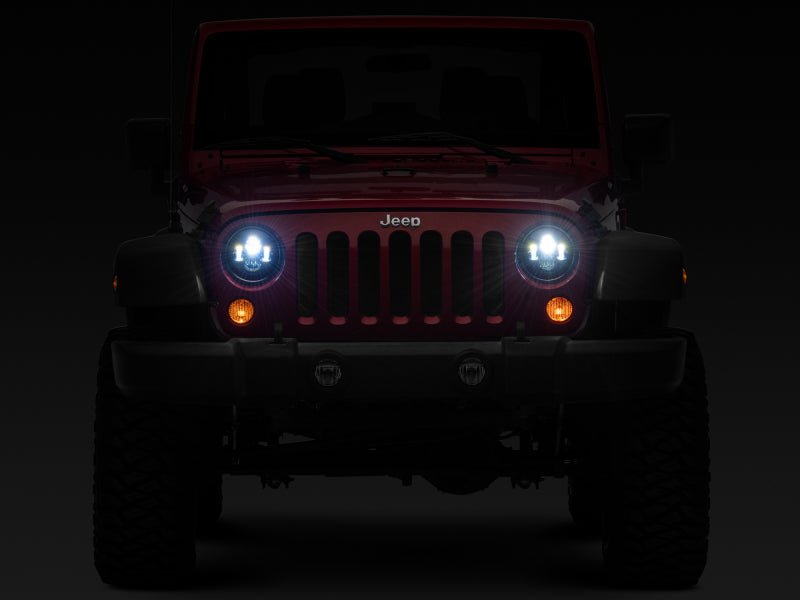 Raxiom 97 - 18 Jeep Wrangler TJ/JK Axial Series LED Daymaker Headlights - Black Housing (Clear Lens) - My Store