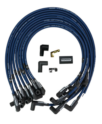 compare product Moroso Chevrolet Big Block Ignition Wire Set - Ultra 40 - Unsleeved - HEI - Crab Cap - Blue