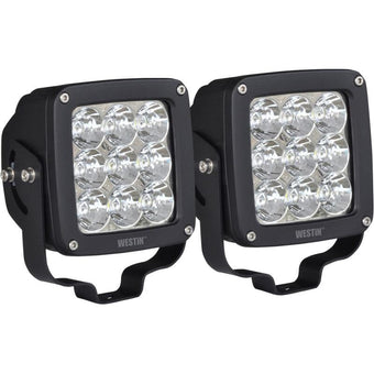 compare product Westin Axis LED Auxiliary Light 4.5 inch x 4.5 inch Square Flood w/3W Osram (Set of 2) - Black