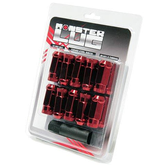 compare product Wheel Mate Monster Locking Lug Nut Set of 4 - Red 14x1.50