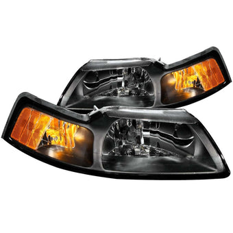 compare product ANZO 1999-2004 Ford Mustang Crystal Headlights Black