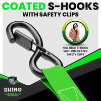 Rhino USA Medium Duty Ratchet Strap Tie - Down 4 - Pack (Gray) - My Store