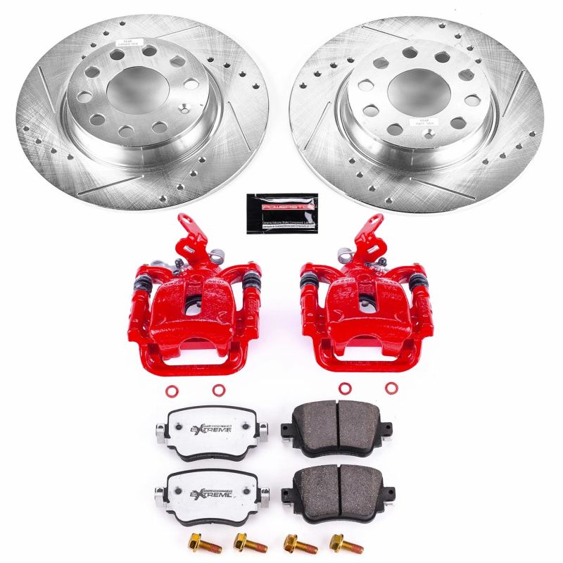 Power Stop 15 - 18 Volkswagen Golf Rear Z26 Street Warrior Brake Kit w/Calipers - My Store