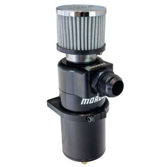 compare product Moroso Single Inlet Black -16AN Billet Breather Tank Catch Can