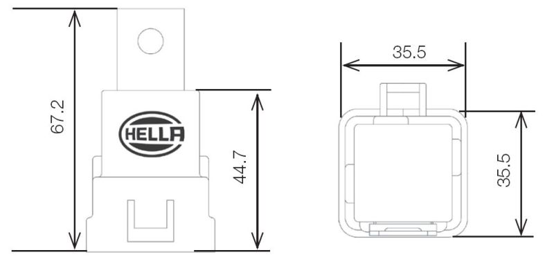 Hella Relay 12V 20/40A Spdt Res Wthr Bkt - My Store