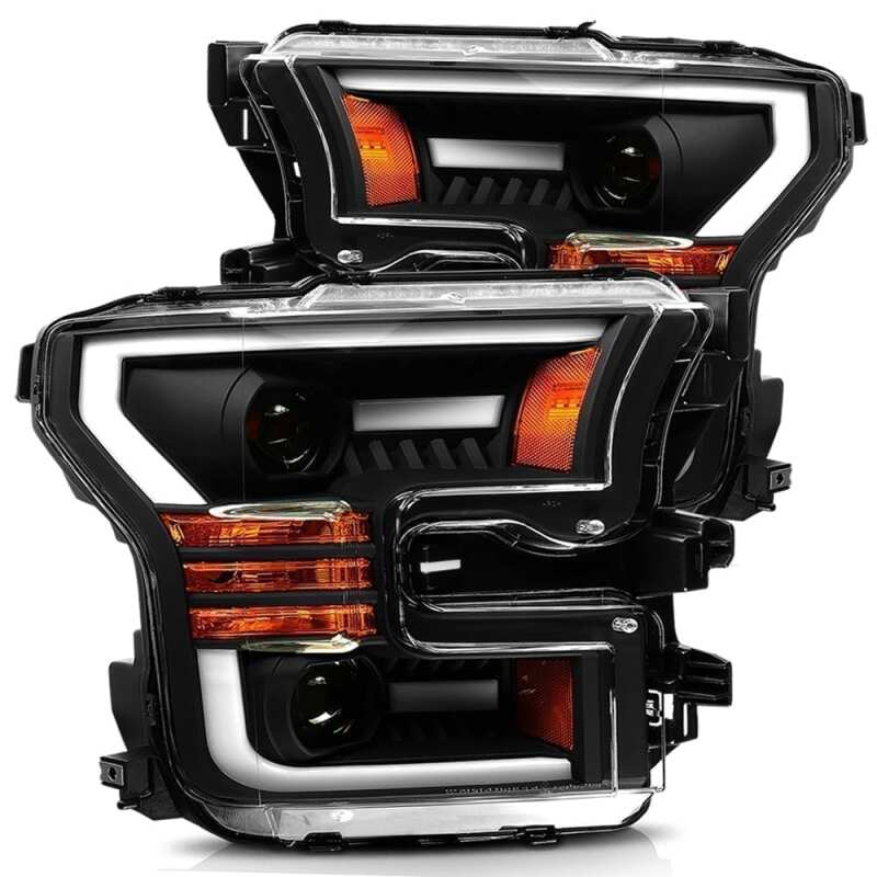 AlphaRex 15 - 17 Ford F - 150 PRO - Series Projector Headlights Plank Style Black w/Activ Light/Seq Signal - My Store