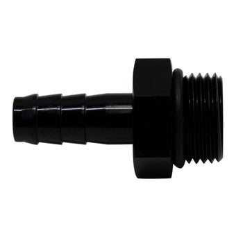 compare product DeatschWerks 8AN ORB Male to 3/8in Male Triple Barb Fitting (Incl O-Ring) - Anodized Matte Black