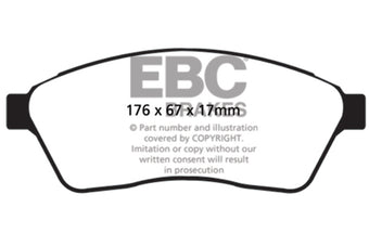 compare product EBC 10-11 Cadillac SRX 2.8 Turbo Yellowstuff Front Brake Pads