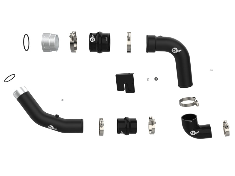 aFe 23 - 24 Ford Diesel Trucks V8 - 6.7L (td) BladeRunner Aluminum Hot and Cold Charge Pipe Kit - Black - My Store