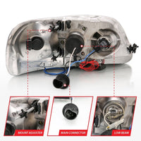 ANZO 1997.5 - 2003 Ford F - 150 Projector Headlights w/ Halo and LED Chrome 1pc - My Store