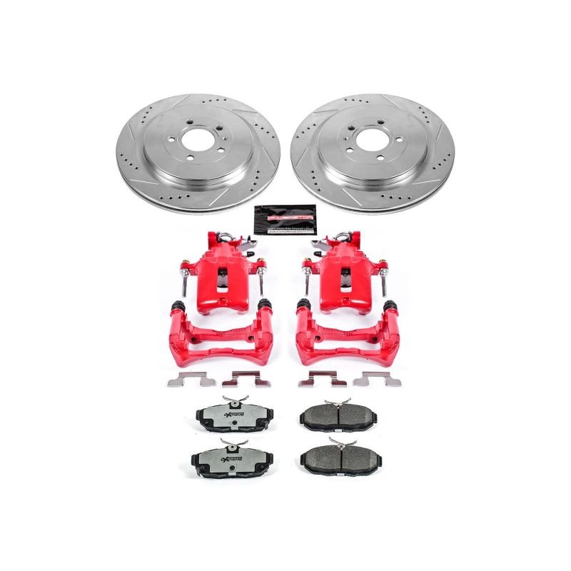 Power Stop 13 - 14 Ford Mustang Rear Z26 Street Warrior Brake Kit w/Calipers - My Store