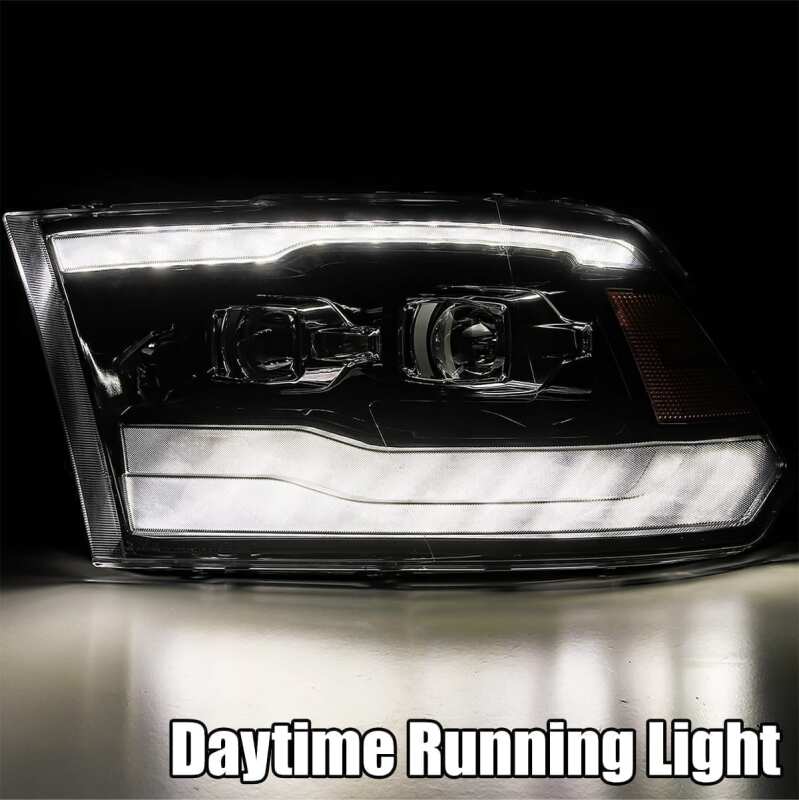 AlphaRex 09 - 18 Dodge Ram 1500HD PRO - Series Proj Headlights Plank Style Black w/Seq Signal/Smoked DRL - My Store