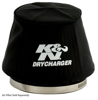 compare product K&N Black Drycharger 6.25in Base ID / 4.375in Top ID / 4.125in Height Air Filter Wrap