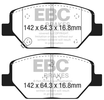 compare product EBC 2016+ Buick Envision 2.0L Turbo Greenstuff Front Brake Pads