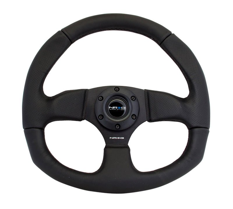 NRG Reinforced Steering Wheel (320mm Horizontal / 330mm Vertical) Leather w/Black Stitching - My Store