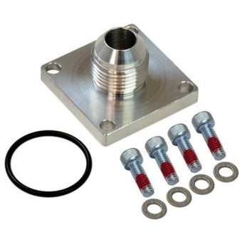 compare product Moroso -8AN Male 4-Bolt Square Flange Dry Sump Square Base Fitting