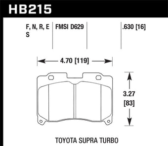 compare product Hawk 93-98 Toyota Supra TT HPS 5.0 Street Front Brake Pads