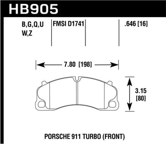 compare product Hawk 14-18 Porsche 911 DTC-60 Race Rear Brake Pads